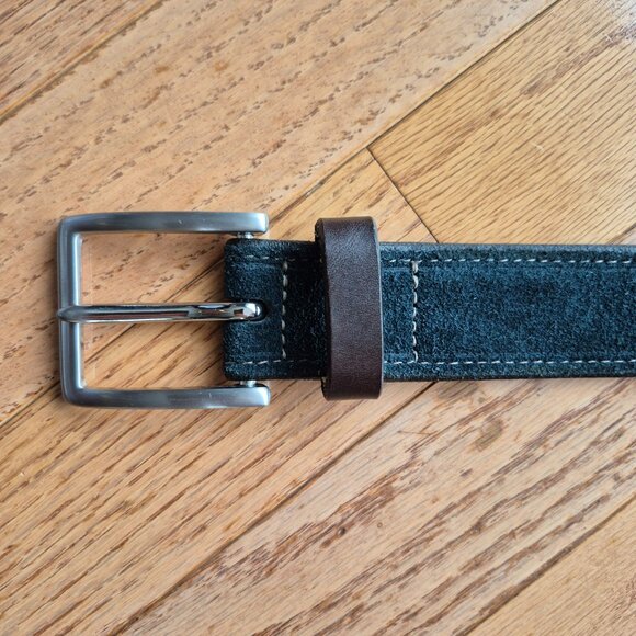 Johnston & Murphy Black Leather Suede Dress Belt Men's Size 36 - Picture 5 of 13